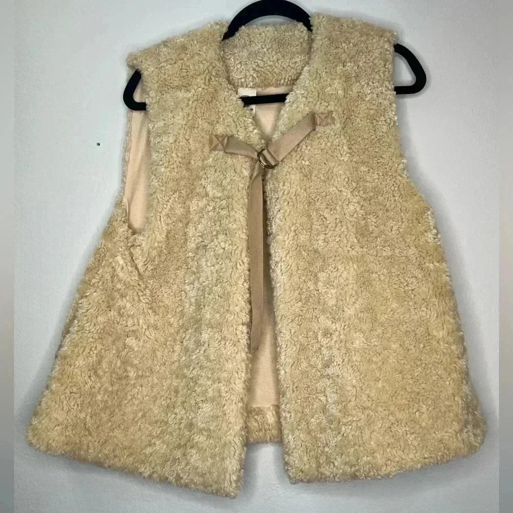 Anthropologie‎ Alkemi + Kin Faux Fur Sherpa Shearling swing Vest OS
